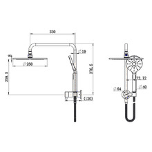 Avalon 250mm Round Short Twin Shower